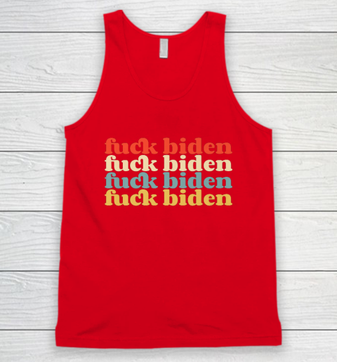 Vintage Fuck Biden Anti Biden Tee Top Womens Mens Premium Tank Top 5