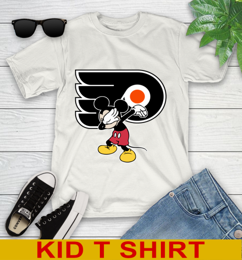 Philadelphia Flyers NHL Hockey Dabbing Mickey Disney Sports Youth T-Shirt