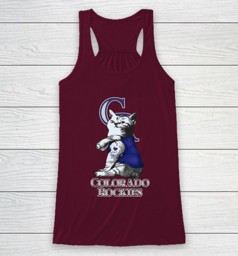 MLB Baseball My Cat Loves Colorado Rockies Racerback Tank 2