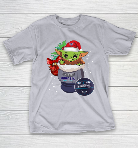 Charlotte Hornets Christmas Baby Yoda Star Wars Funny Happy NBA T-Shirt 7