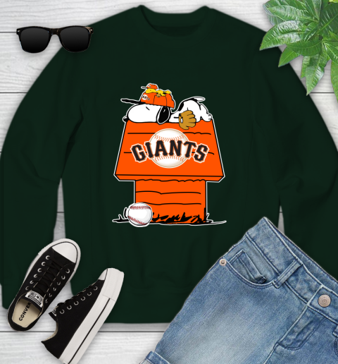 MLB San Francisco Giants Snoopy Woodstock The Peanuts Movie Baseball T Shirt_000 Youth Sweatshirt 10