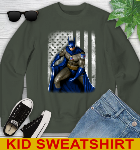 New York Rangers NHL Hockey Batman DC American Flag Shirt Youth Sweatshirt 8