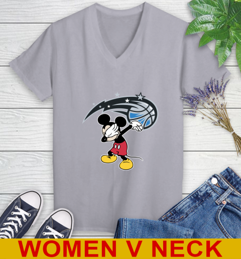 Orlando Magic NBA Basketball Dabbing Mickey Disney Sports Women's V-Neck T-Shirt 5