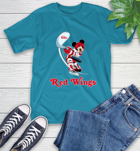 NHL Hockey Detroit Red Wings Cheerful Mickey Mouse Shirt T-Shirt 9