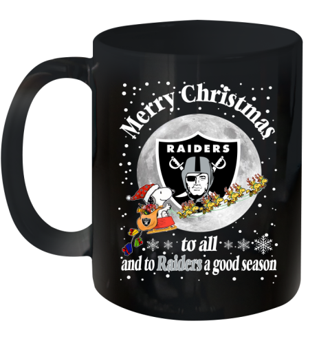 Oakland Raiders Merry Christmas To All And To Raiders A Good Season NFL Football Sports Ceramic Mug 11oz