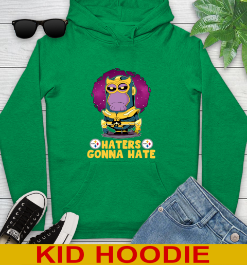 NFL Football Pittsburgh Steelers Haters Gonna Hate Thanos Minion Marvel Shirt Youth Hoodie 8