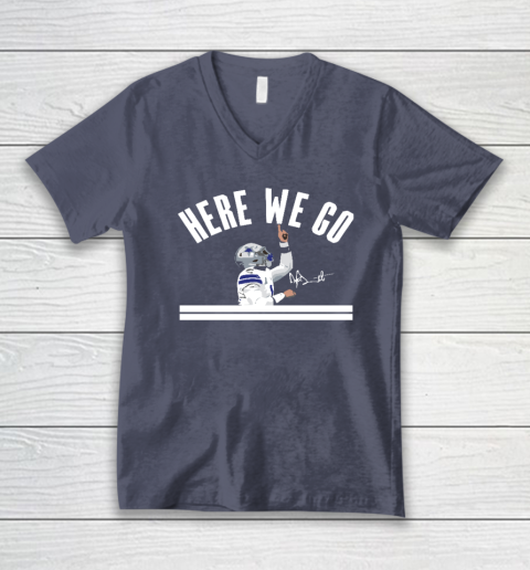 Dak Prescott Cowboys Here We Go V-Neck T-Shirt 6