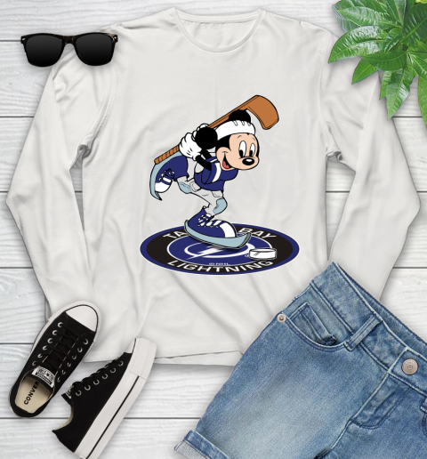 NHL Hockey Tampa Bay Lightning Cheerful Mickey Disney Shirt Youth Long Sleeve 12