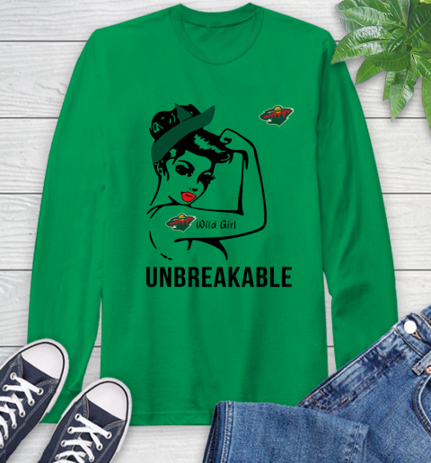 NHL Minnesota Wild Girl Unbreakable Hockey Sports Long Sleeve T-Shirt 5