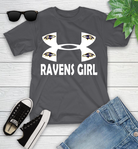 NFL Baltimore Ravens Girl Under Armour Football Sports Youth T-Shirt 7 NFL Baltimore Ravens Girl Under Armour Football Sports Youth T-Shirt - Image 7
