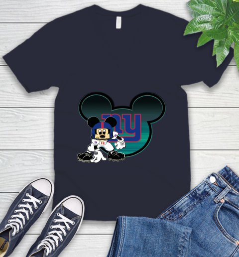 NFL New York Giants Mickey Mouse Disney Football T Shirt V-Neck T-Shirt 3