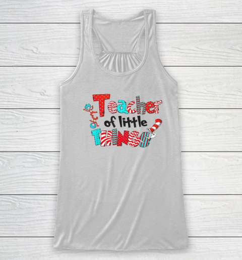 Teacher Of Little Things Gift For Teacher Cat Lover Racerback Tank
