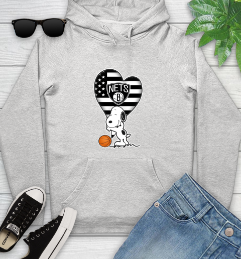 Brooklyn Nets NBA Basketball The Peanuts Movie Adorable Snoopy Youth Hoodie