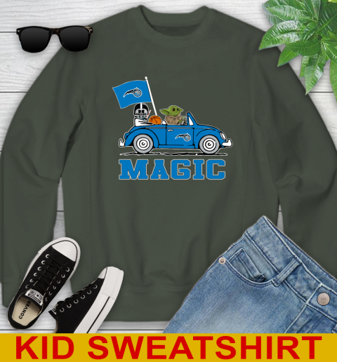 NBA Basketball Orlando Magic Darth Vader Baby Yoda Driving Star Wars Shirt Youth Sweatshirt 9