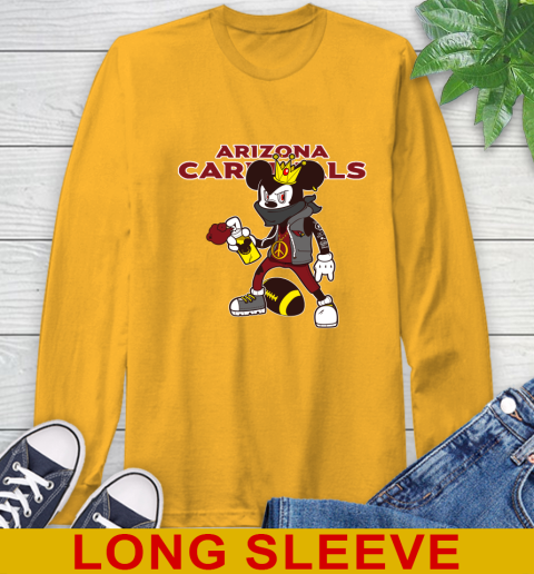 Arizona Cardinals NFL Football Mickey Peace Sign Sports Long Sleeve T-Shirt 3