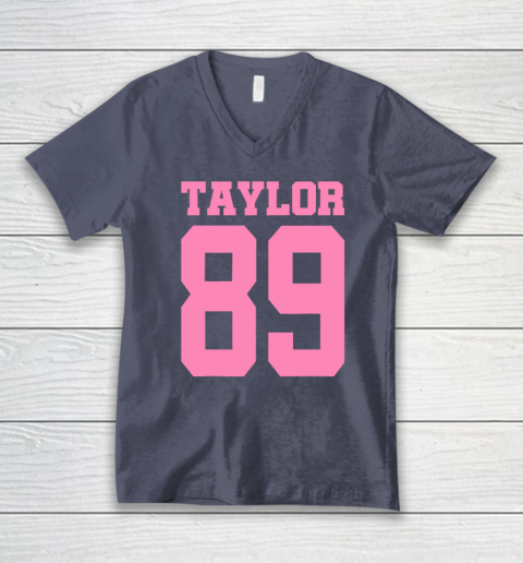Pink Numbers Taylor 89 V-Neck T-Shirt 6