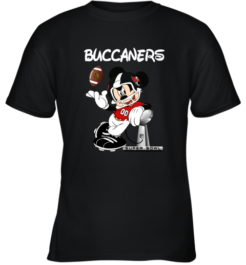 Mickey Buccaneers Taking The Super Bowl Trophy Football Youth T-Shirt