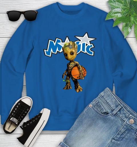 Orlando Magic NBA Basketball Groot Marvel Guardians Of The Galaxy Youth Sweatshirt 8