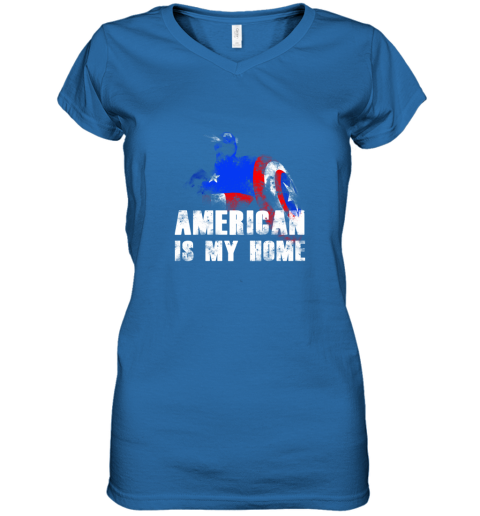America Is My Home Captain America 4th Of July Women's V-Neck T-Shirt