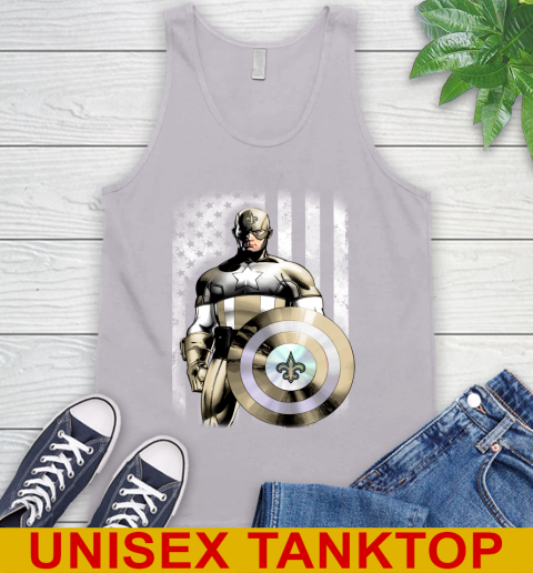 New Orleans Saints NFL Football Captain America Marvel Avengers American Flag Shirt Tank Top 3