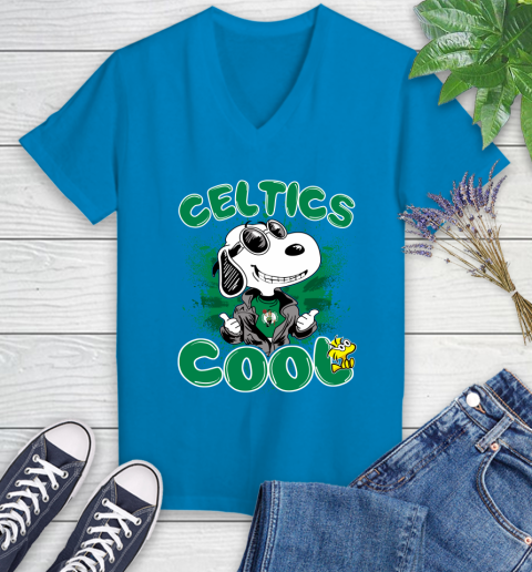NBA Basketball Boston Celtics Cool Snoopy Shirt Women's V-Neck T-Shirt 5