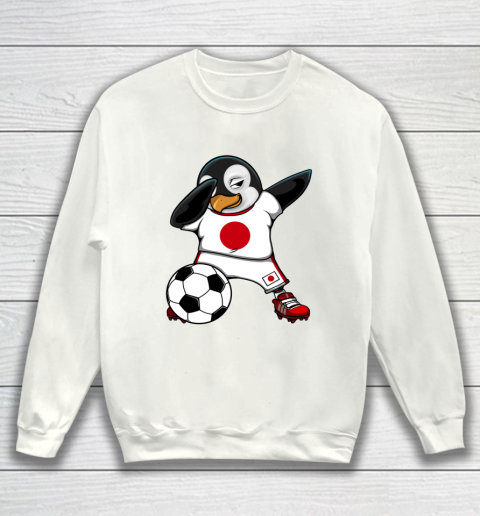 Dabbing Penguin Japan Soccer Fans Jersey Flag Football Lover Sweatshirt
