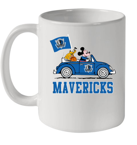 NBA Basketball Dallas Mavericks Pluto Mickey Driving Disney Shirt Ceramic Mug 11oz