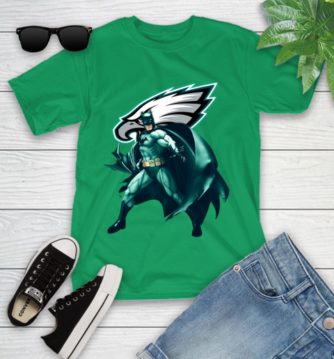 NFL Batman Football Sports Philadelphia Eagles Youth T-Shirt 6