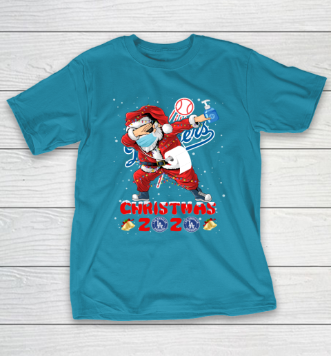 Los Angeles Dodgers Funny Santa Claus Dabbing Christmas 2020 MLB T-Shirt 7