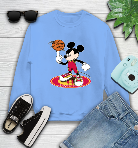 NBA Basketball Houston Rockets Cheerful Mickey Disney Shirt Sweatshirt 11