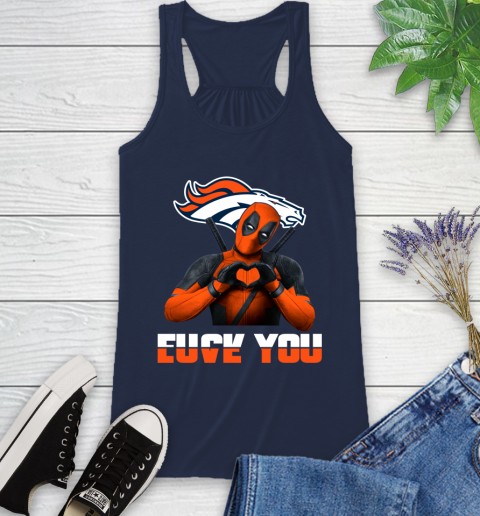 NHL Denver Broncos Deadpool Love You Fuck You Football Sports Racerback Tank 9