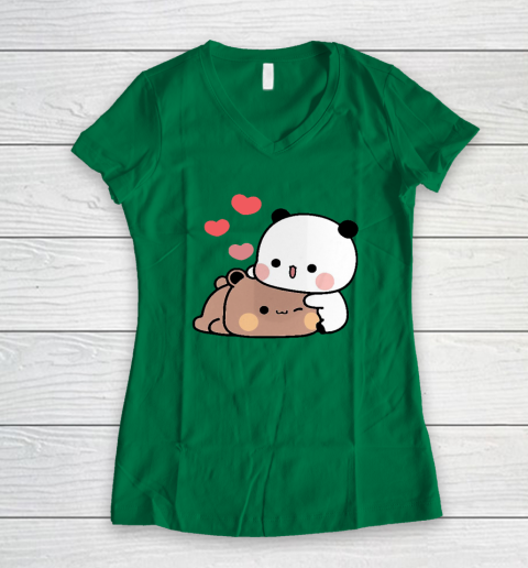 Panda Bear Hug Bubu Dudu Valentines Day's Women's V-Neck T-Shirt 3