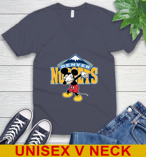 Denver Nuggets NBA Basketball Dabbing Mickey Disney Sports V-Neck T-Shirt 8