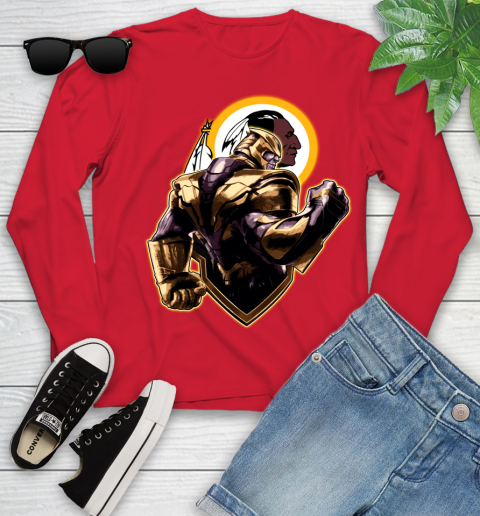 NFL Thanos Avengers Endgame Football Sports Washington Redskins Youth Long Sleeve 11