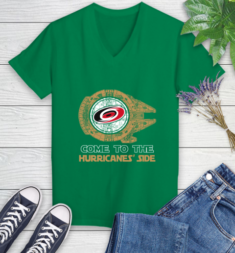 NHL Come To The Carolina Hurricanes Wars Hockey Sports Women's V-Neck T-Shirt 5