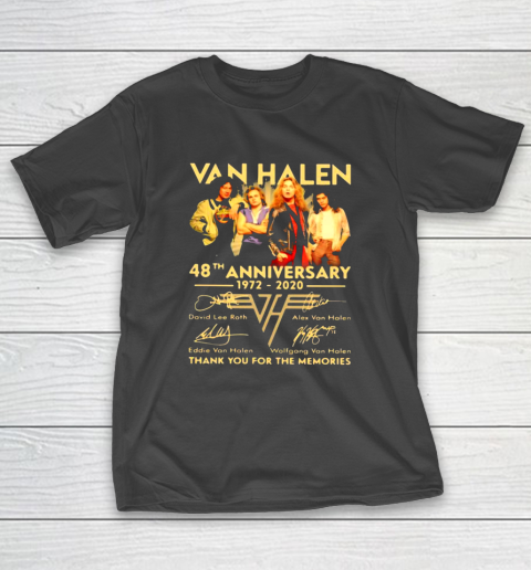 Van Halen 48th Anniversary 1972 2020 thank you for the memories signatures T-Shirt