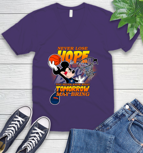 Oklahoma City Thunder NBA Basketball Mickey Disney Never Lose Hope V-Neck T-Shirt 9