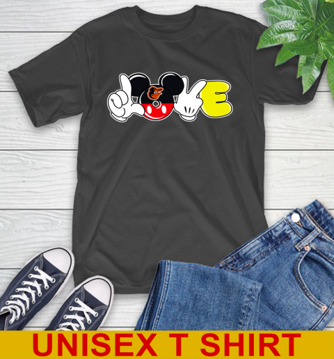 Baltimore Orioles MLB Baseball Love Mickey Disney Sports T-Shirt 2
