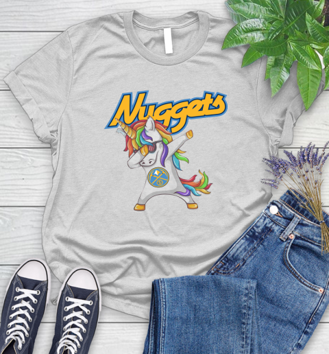 Denver Nuggets NBA Basketball Funny Unicorn Dabbing Sports Women's T-Shirt