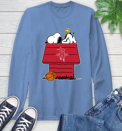 Houston Rockets NBA Basketball Snoopy Woodstock The Peanuts Movie Long Sleeve T-Shirt 11