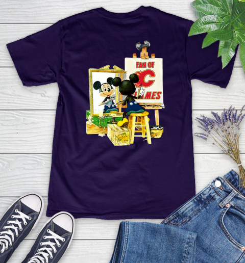 NHL Hockey Calgary Flames Mickey Drawing Shirt 74