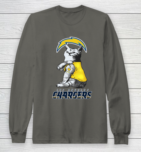 NFL Football My Cat Loves Los Angeles Chargers Long Sleeve T-Shirt 5