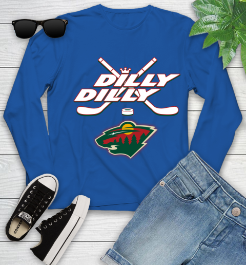 NHL Minnesota Wild Dilly Dilly Hockey Sports Youth Long Sleeve 9