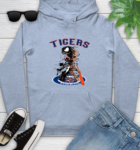 MLB Detroit Tigers Baseball Venom Groot Guardians Of The Galaxy Youth Hoodie 10