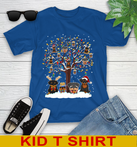 Rottweiler dog pet lover light christmas tree shirt 106