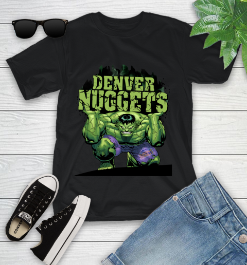 Denver Nuggets NBA Basketball Incredible Hulk Marvel Avengers Sports Youth T-Shirt 2