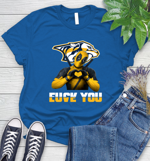 NHL Nashville Predators Deadpool Love You Fuck You Hockey Sports Women's T-Shirt 13 NHL Nashville Predators Deadpool Love You Fuck You Hockey Sports Women's T-Shirt - Image 13