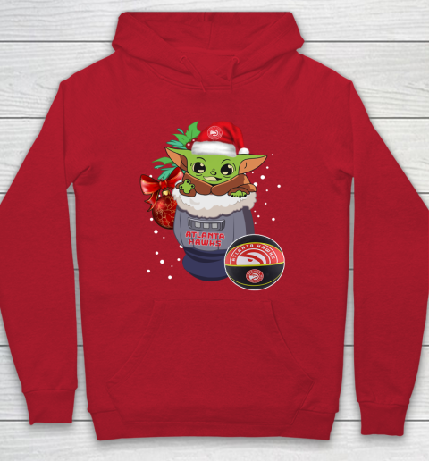 Atlanta Hawks Christmas Baby Yoda Star Wars Funny Happy NBA Hoodie 10