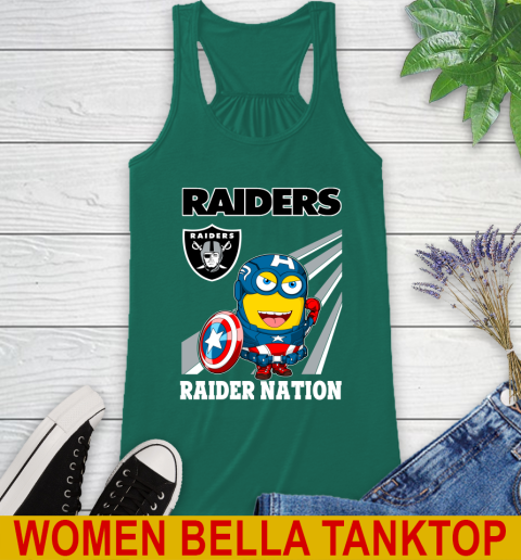 NFL Football Oakland Raiders Captain America Marvel Avengers Minion Shirt Racerback Tank 5