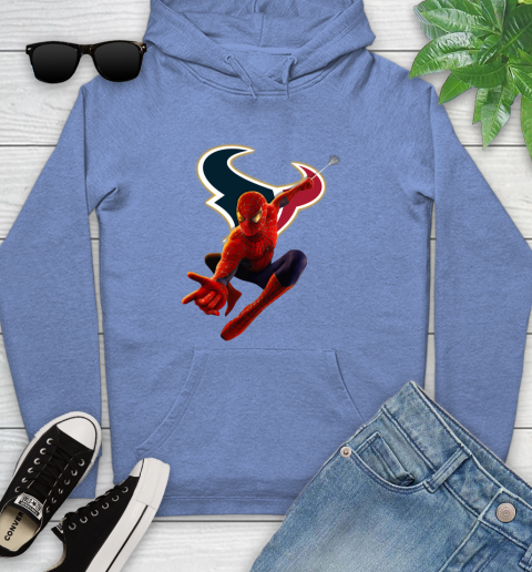 NFL Spider Man Avengers Endgame Football Houston Texans Youth Hoodie 12